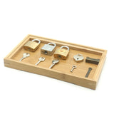 Montessori Wooden Tray Lock Set Board for Children