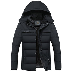 Hooded Winter Coat Men Thick Warm Mens Winter Jacket Father's Gift Parka