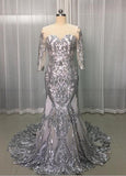 Vintage Lace Mermaid Wedding Dress Turkey Vestido de Novia Sequin Lace Sheer Bridal Gowns Robe mariee 2019 gelinlik casamento