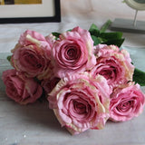 YO CHO Artificial Wedding Bouquet of Pink Roses for Bridesmaids