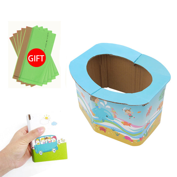 Foldable Child Kids Portable Folding Potty Seat Boys Girls Travel Toilet Training Emergency Potties with Free Bags