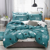 Solstice Home Textile Black Lattice Duvet Cover Pillowcase Bed Sheet Simple Boy Girls Bedding Sets 3/4Pcs Single Double Bedlinen