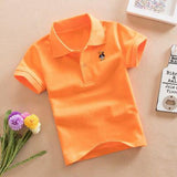 Summer New Boys girls and toddler Short Sleeve Polo Shirt 2-11 years Children Lapel Solid Color Clothes Kids Cotton School Uniform Polo Shirts Out