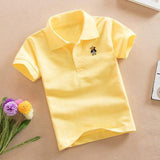 Summer New Boys girls and toddler Short Sleeve Polo Shirt 2-11 years Children Lapel Solid Color Clothes Kids Cotton School Uniform Polo Shirts Out