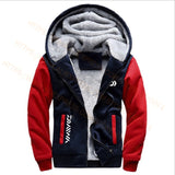 Daiwa Fishing Clothes Hoodies Outdoor Sweatshirt With Cap Loose Fleece Warm Jacket Men Fishing Clothing With Hood