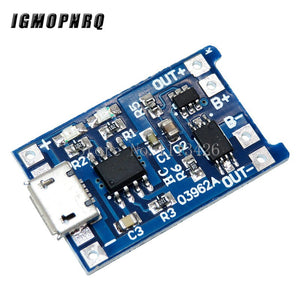 5pcs Micro USB 5V 1A 18650 TP4056 Lithium Battery Charger Module Charging Board With Protection Dual Functions 1A Li-ion