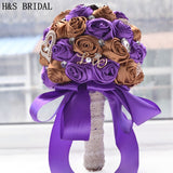 8 Colors Gorgeous Wedding Flowers Bridal Bouquets Artificial Wedding Bouquet Crystal Sparkle With Pearls