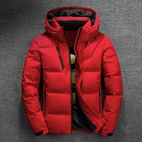 Winter Jacket Men's Quality Thermal Thick Coat Snow Red Black Parka Male Warm Outwear Fashion - White Duck Down Jacket Men