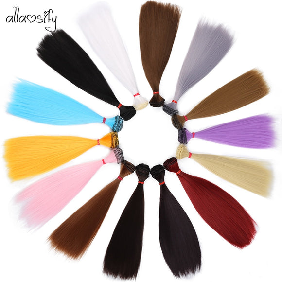 Allaosify hair for dolls bjd hair 15cm*100cm 25cm*100CM black pink white grey color long straight dolls wig for 1/3 1/4 BJD DIY