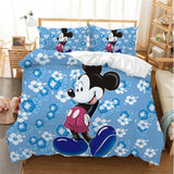 Hot Sale Disney Home Cute Mickey Mouse Bedding Set Cartoon Cotton Bed Linen for Children Boys Girl Gift Duvet Cover Flat Sheet