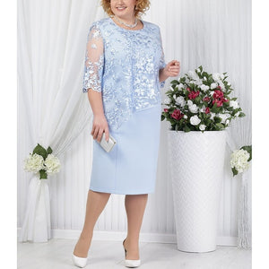 Plus Size Mother Of The Bride Dresses Half Sleeve Formal Wedding Party Gown