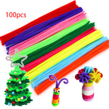 100pcs Multicolor Chenille Stems Pipe Cleaners for Children