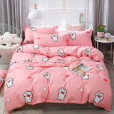 Solstice Cartoon Pink Love symbol Bedding Sets 3/4pcs Children's Boy Girl And Adult Bed Linings Duvet Cover Bed Sheet Pillowcase