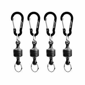 Booms Fishing MRC Magnetic Release Clip Net Holder with Fishing Tool Coiled Lanyard 1.5m Black