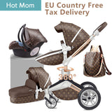Free shipping  Hot Mom Luxury 4 in 1 Baby Stroller High Landscape Stroller CE standard with mom bag Newborn Pram Light Carriage