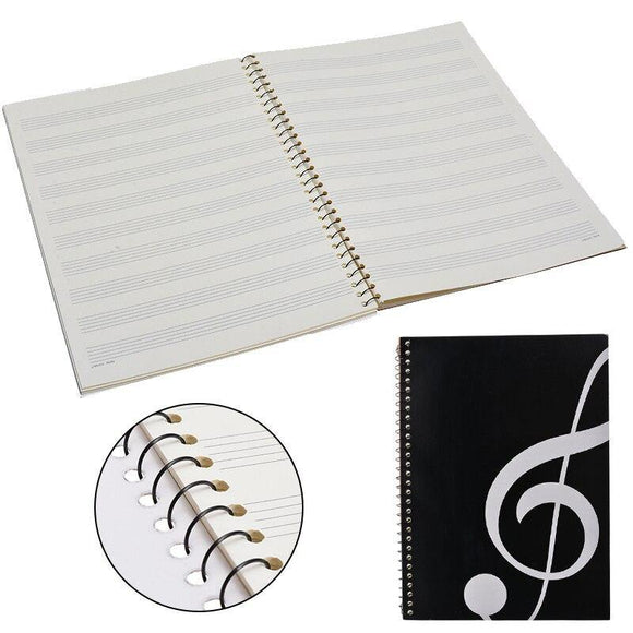 100 Pages Blank Music Score Manuscript Book Writing Stave Notebook Piano Keyboard Black Notebook A4 50 Sheets 100 Pages - shopwishi 