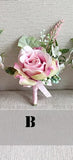 YO CHO White Silk Rose Wrist Corsage for Guests