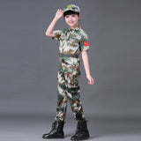 3PCs New Halloween Fancy Kids Army Soldier Cosplay Costumes Military Uniform Boys Camouflage Combat Training Jackets 100-180cm