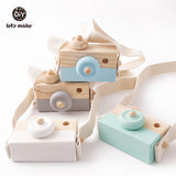 Let'S Make 1Pc Wooden Baby Toys Fashion Camera Wood Pendants Montessori Toys For Kids Wooden Diy Present Nursing Gift Baby Block