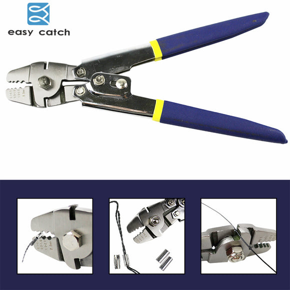 Easy Catch Stainless Steel 0.1-2.2mm Copper Tube Crimping Fishing Pliers Terminal Fishing Line Cutter Scissors Tool