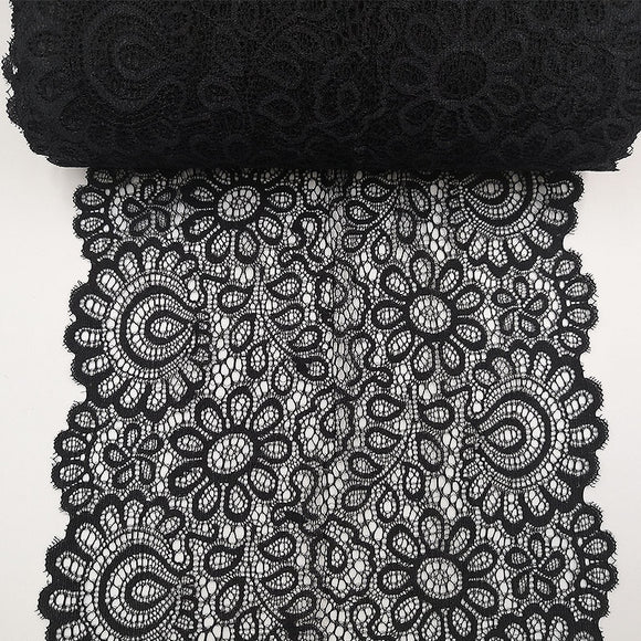 22cm Black White Elastic Lace Fabric French Hollow Underwear DIY Crafts Sewing Suppies Decoration Accessories For Garments 1Yard