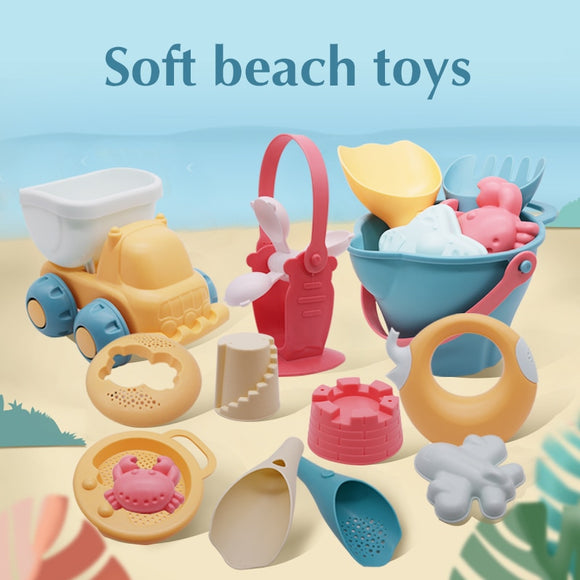 Beach Toys For Kids 5-17pcs Baby Beach Game Toys Children Sandbox Set Kit Summer Toys for Beach Play Sand Water Game Play Cart