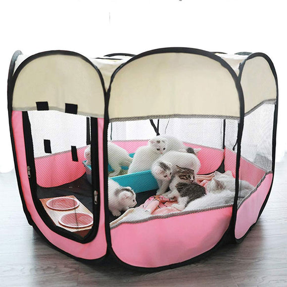 Portable Outdoor Dog Kennels Fences Corral de perros For Dogs Foldable Indoor Puppy Cats Pet Cage Octagon Fence вольер для собак