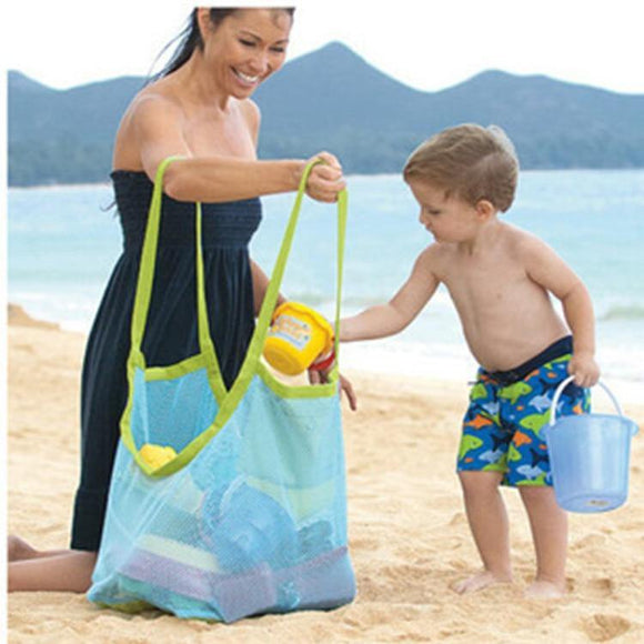 1 Pc Beach Toys Portable Storage Bag Outdoor Fun Sports Props Sand Away Kids Travel Foldable Mesh Bag - shopwishi 