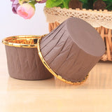 10pcs Oilproof Golden Muffin Cupcake Liner Baking Paper Cup