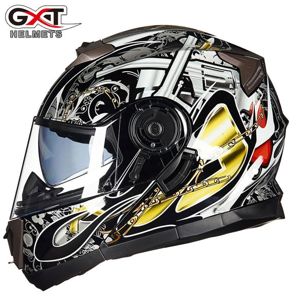 NEW GXT 160 Flip Up Motorcycle Helmet Double Lense Full Face Helmet Casco Racing Capacete