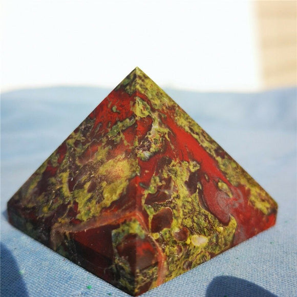 Natural Dragon Blood Stone pyramid decorated crystal collector's items are selling well