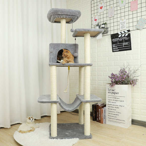 Fast Domestic Delivery Cat Tree Scratcher Animal Funny Scratching Post Climbing Tree Toy Activity Protecting Furniture Pet House