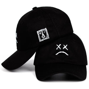 Lil Peep Dad Hat Embroidery 100% Cotton Baseball Cap Sad face Hat