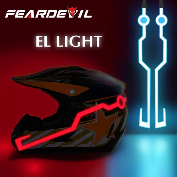 2 Pcs Motorcycle LED Night Riding Lights Bike Helmet EL Cold Light Flashing Stripe Luminous Signal Sticker Universal Waterproof