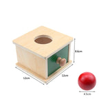 Toddler Wood Montessori Match Permanent Ball Box Round Rectangular Box Coin Box Toys for Children Unisex Baby 12 Month Boys Girl