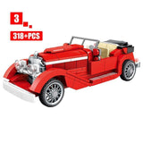 City Mechanical Classic Car MOC Model Bricks Creator Technic Classical Convertible Racing Vehicle Building Blocks Toys For Kids - shopwishi 