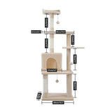Fast Delivery Pet Cat Tree Tower Condo Wood Scratcher with Scratching Post for Cats Climbing Tree Toys Protecting Furniture Nest