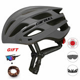 HOT Ultralight Cycling Helmet With Removable Visor Goggles Bicycle Taillight Intergrally-molded Mountain Road Bike MTB Helmets