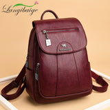 Women's Casual Soft Vintage Leather Backpack/Shoulder Bag