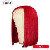Pink Bob Wig Malaysian Lace Front Human Hair Wigs Colored Bob Lace Front Wigs Straight 1B/99J Short Bob Wigs For Black Women