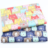 2PCS Dinosaur Dot, Fox  Animals Twill 100% Cotton Fabric,Patchwork Cloth,Sewing Quilting Fat Quarters Material For Baby&Child
