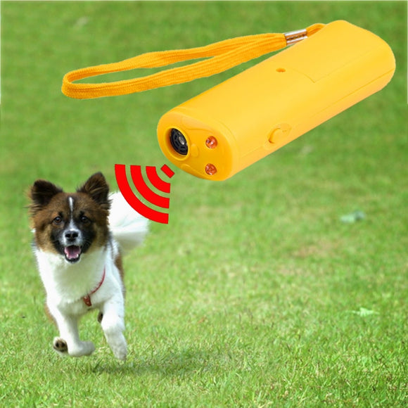 Dog Ultrasonic Anti Barking Device 3 in 1 Dog Training Anti-barking Device with Flash Light Outdoor Pets Dogs Repellent Training