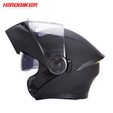 HEROBIKER Motorcycle Helmet Motorbike Modular Dual Lens Helmet Motorcycle Motocross Crash Full Face Helmets Casco Moto Casque#