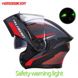 HEROBIKER Motorcycle Helmet Motorbike Modular Dual Lens Helmet Motorcycle Motocross Crash Full Face Helmets Casco Moto Casque#