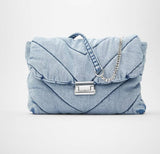 Luxury Designer Jean Crossbody Shoulder bag for Women with Denim Chain