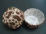 100pcs Brown Leopard Camouflage Cupcake Liner Baking Mold
