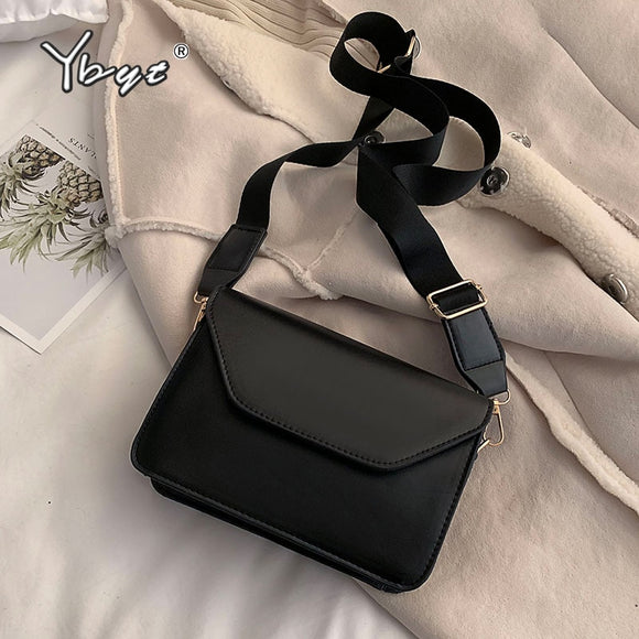 YBYT Small Square Leather Flap Crossbody Bag for Women