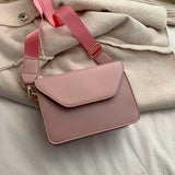 YBYT Small Square Leather Flap Crossbody Bag for Women