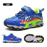 Dinoskulls 3-8 Boys Autumn Winter Shoes Dinosaur LED Glowing Sneakers 2020 Children Sports 3D T-Rex Kids Genuine Leather Shoes