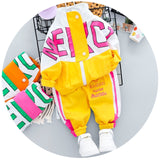 Spring Autumn Baby Boys Girls Print Ink Clothing Suits Children Jacket Pants 2Pcs/Sets Fashion Kids Clothes Tracksuits